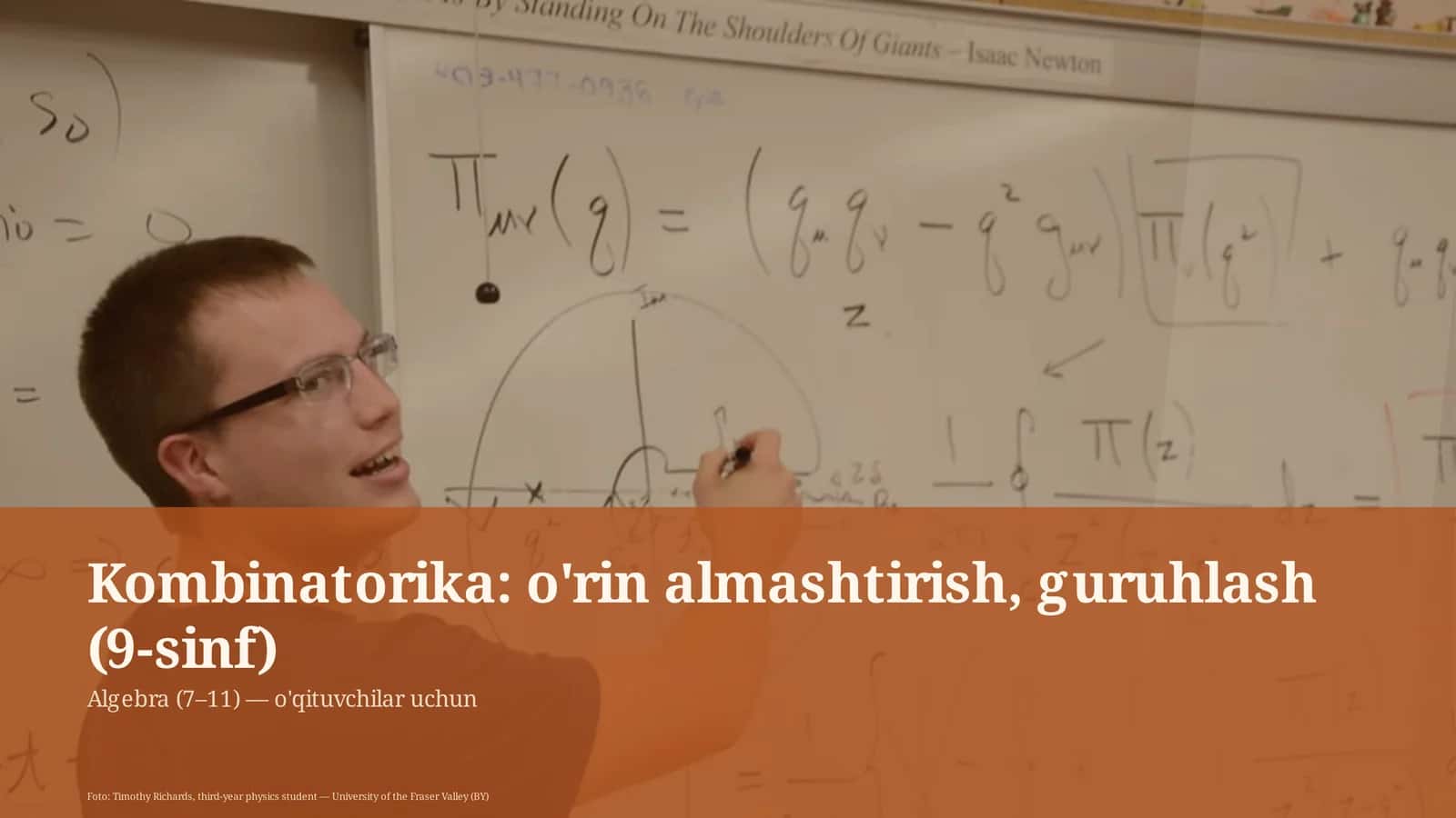 Kombinatorika: o'rin almashtirish, guruhlash (9-sinf) 1