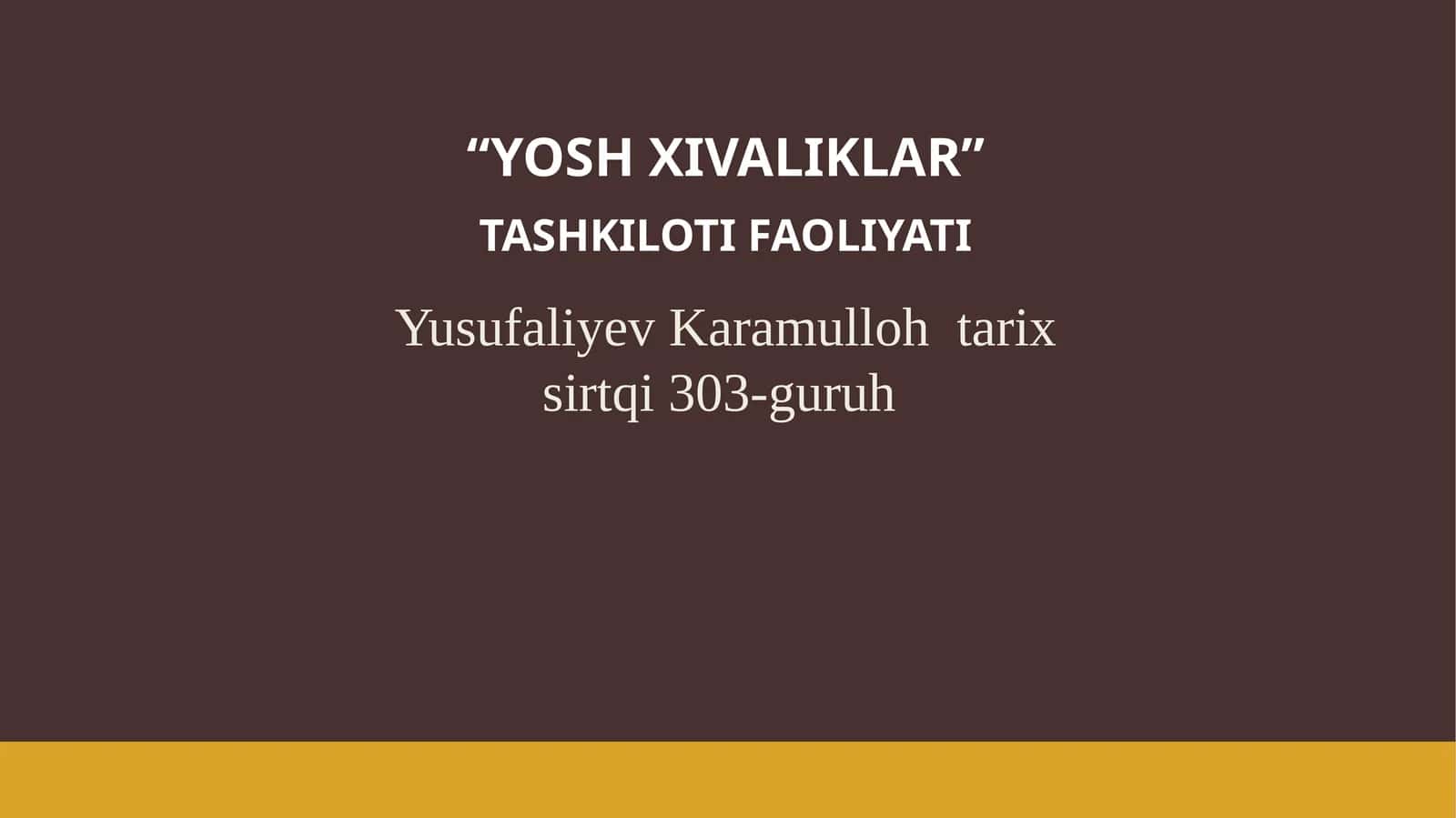 YOSH XIVALIKLAR 1
