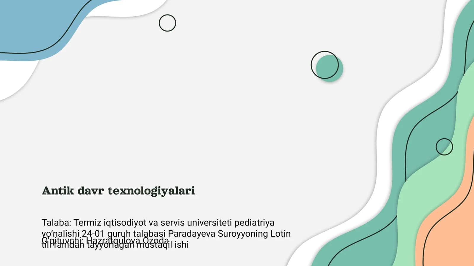 Antik davr texnologiyalari 1