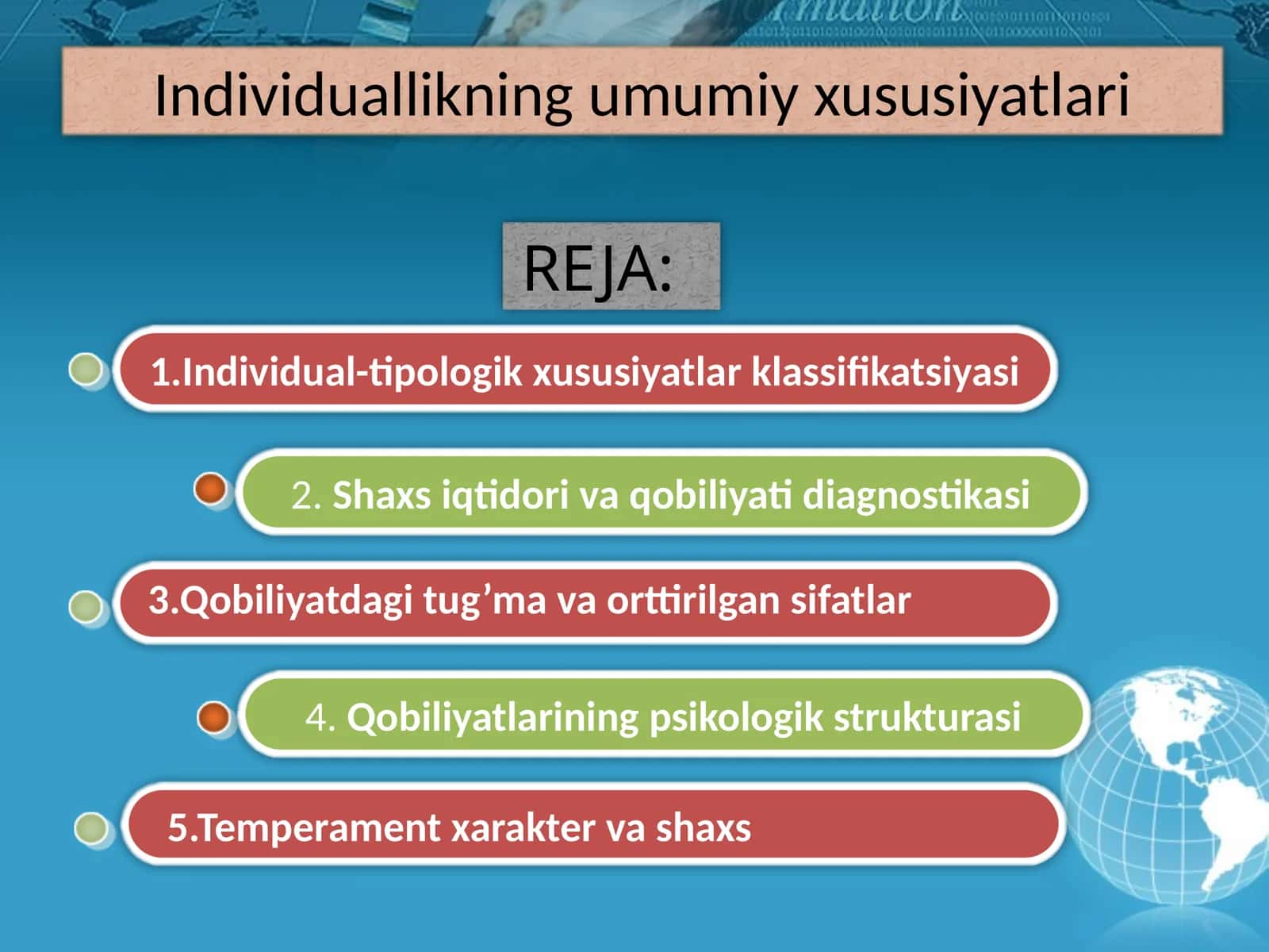 Individuallikning umumiy xususiyatlari 1