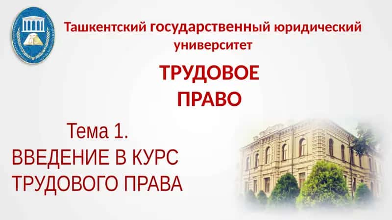 Введение в курс трудового права 1