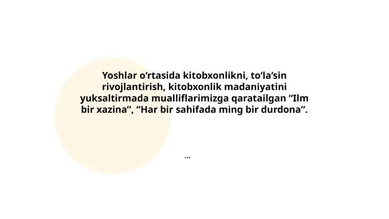 "Ilm bir xazina", "Har bir sahifada ming bir durdona" 1