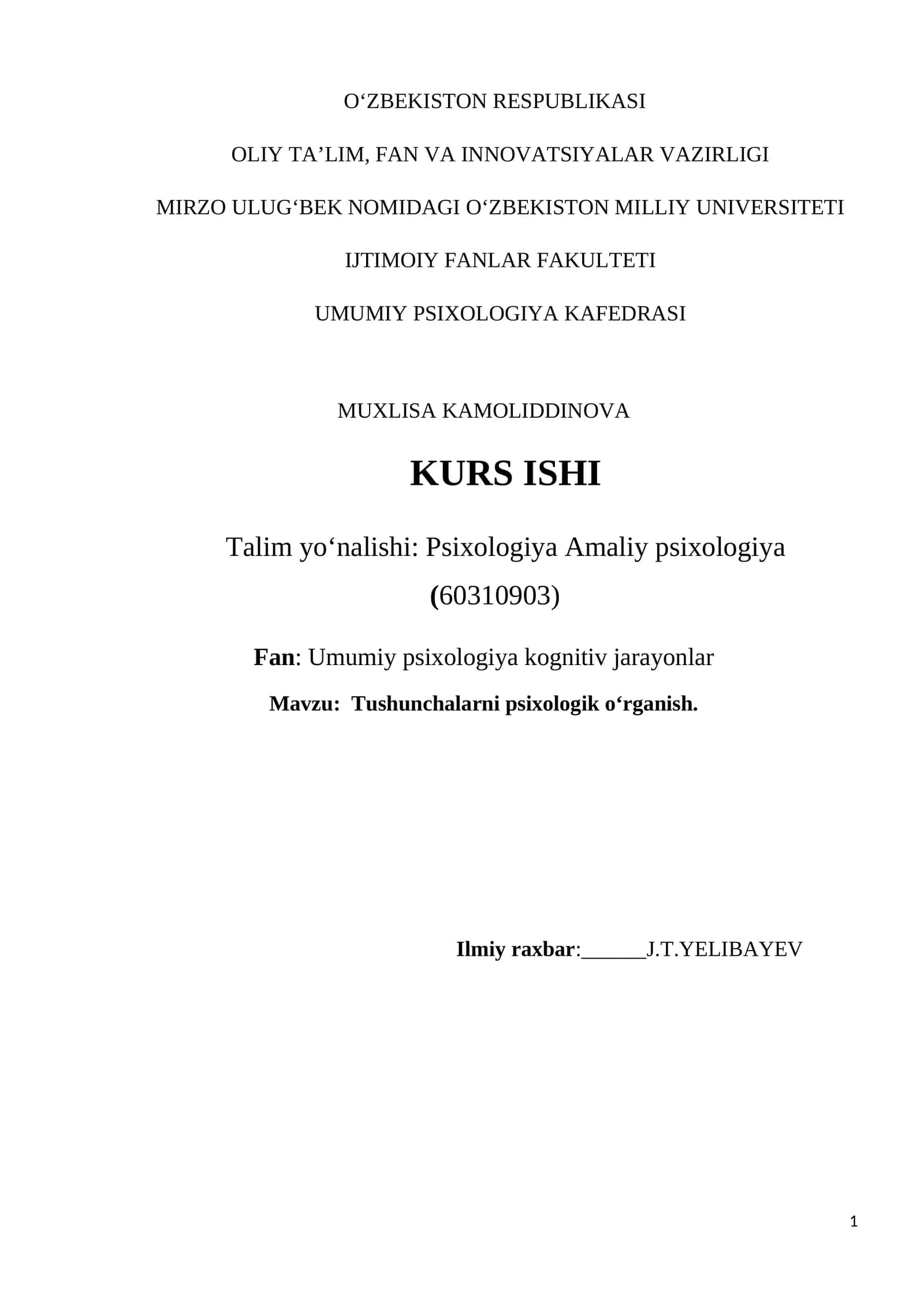 Tushunchalarni psixologik o‘rganish 1