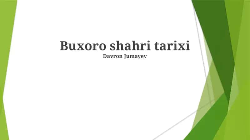Buxoro shahri tarixi 1