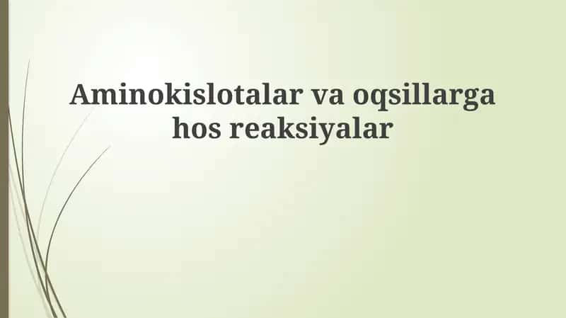 Aminokislotalar va oqsillarga xos reaksiyalar 1