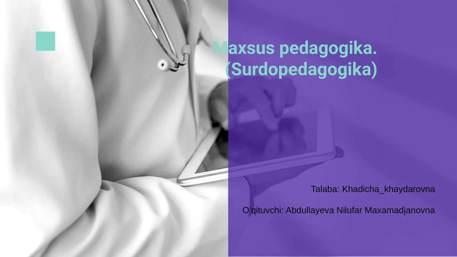 Maxsus pedagogika.(Surdopedagogika) 1
