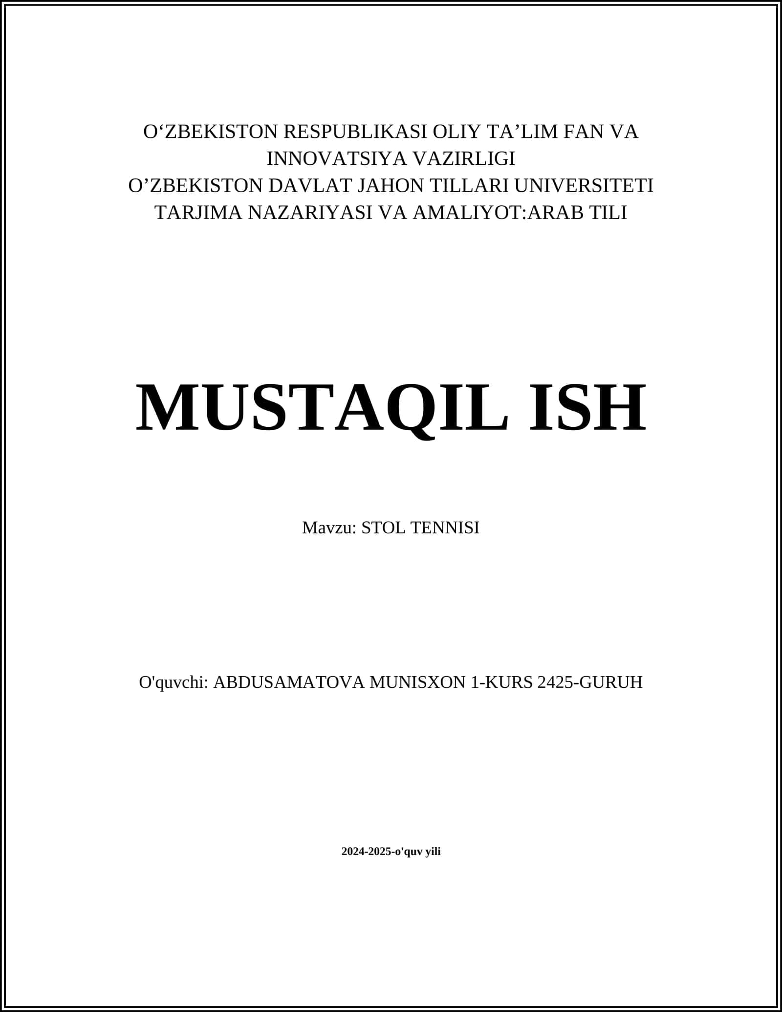 STOL TENNISI 1