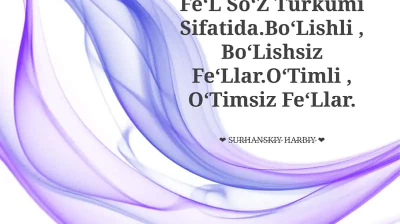 Fe‘L So‘Z Turkumi Sifatida 1