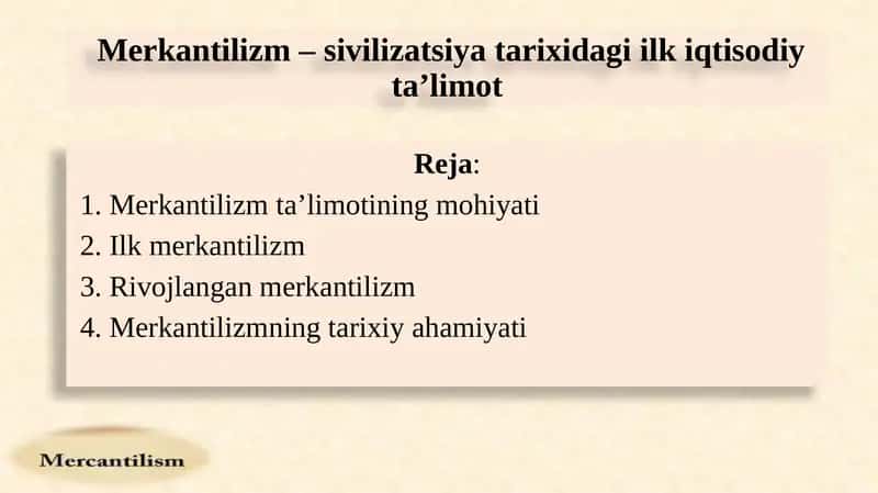 Merkantilizmningmohiyati 1