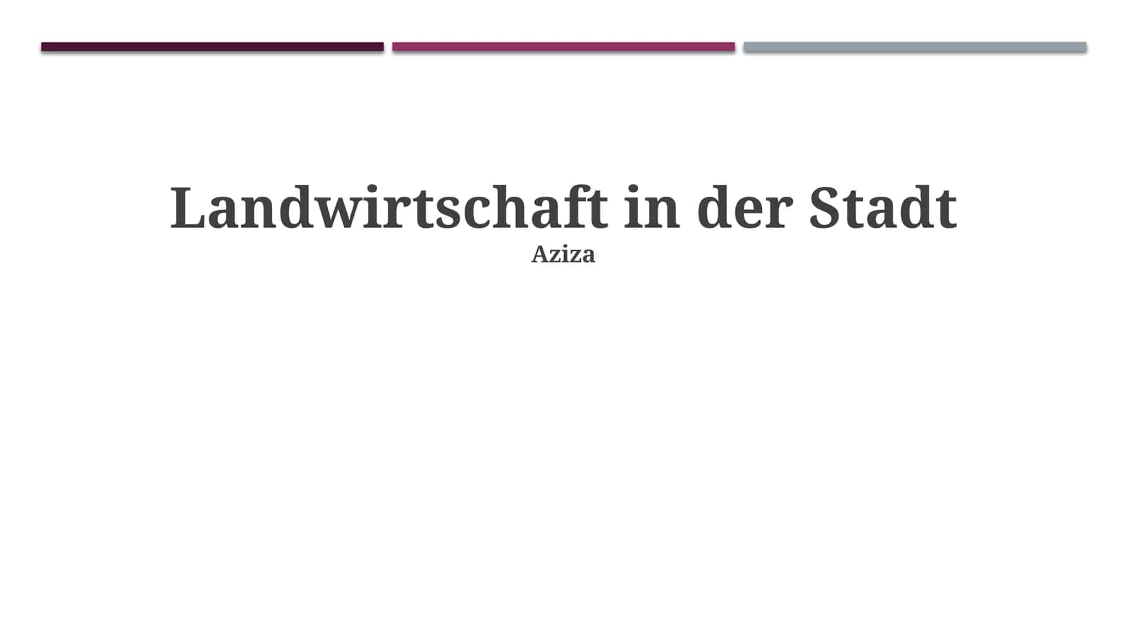 Landwirtschaft in der Stadt 1