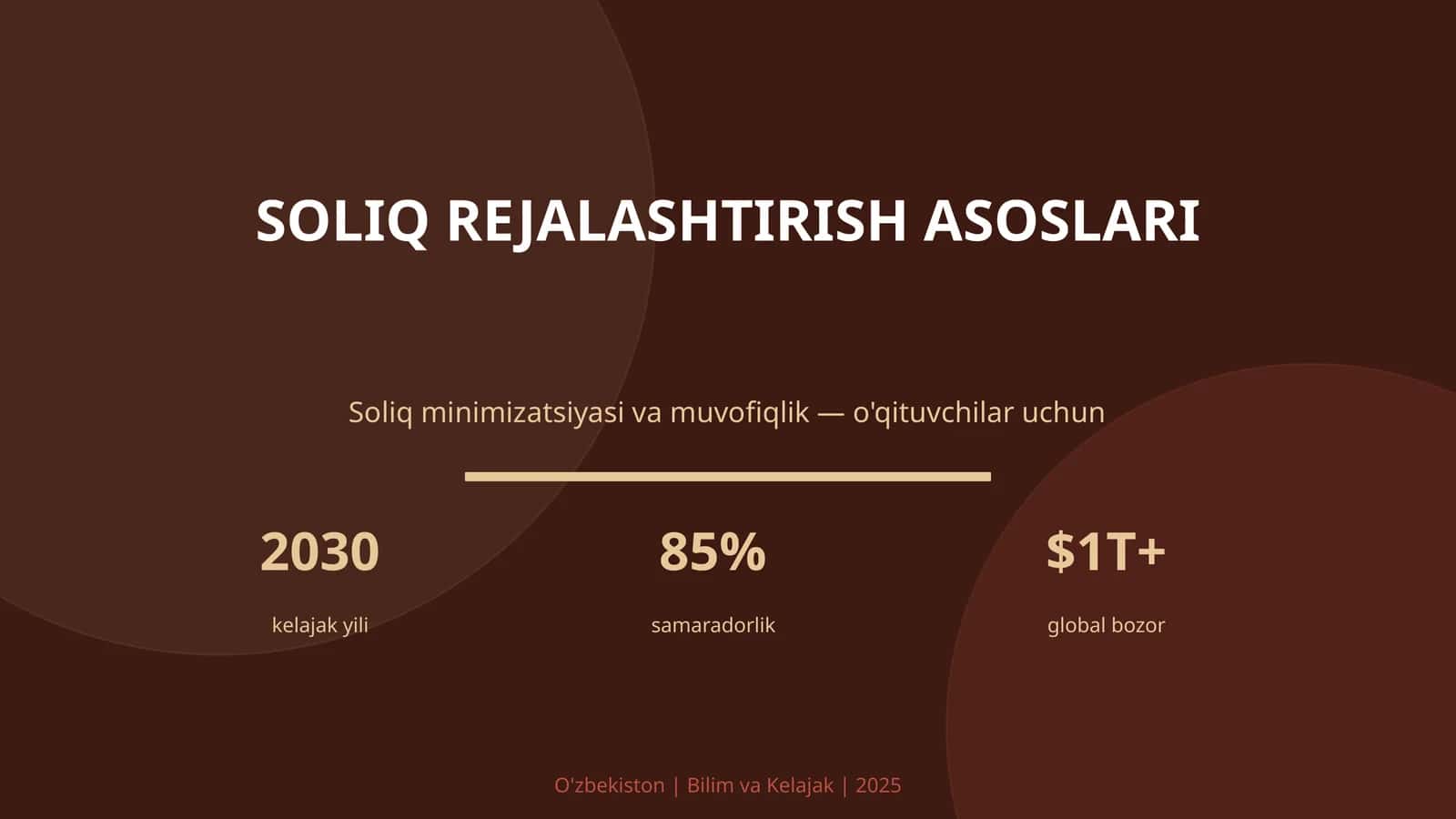 Soliq rejalashtirish asoslari 1