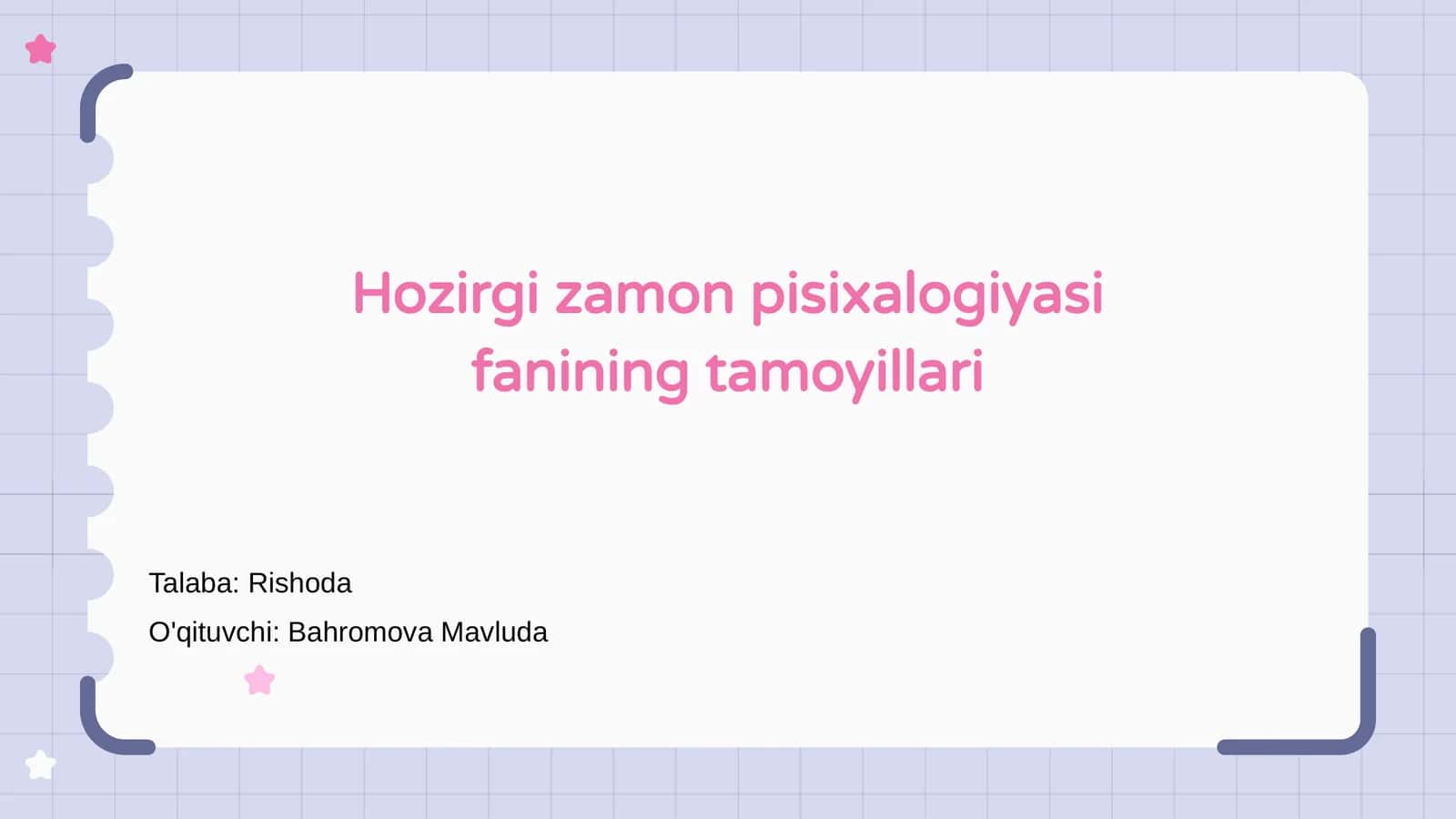 Hozirgi zamon psixologiyasi fanining tamoyillari 1