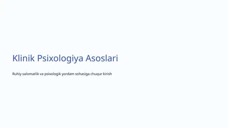 Klinik Psixologiya Asoslari 1