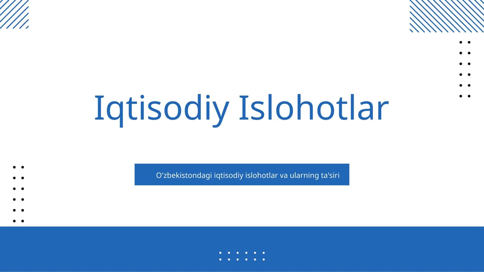 O'zbekistondagi iqtisodiy islohotlar va ularning ta'siri 1