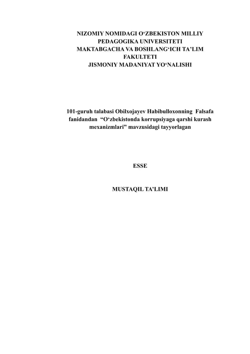 O‘zbekistonda korrupsiyaga qarshi kurash mexanizmlari 1