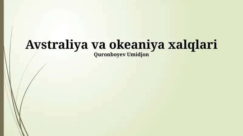Avstraliya va okeaniya xalqlari 1