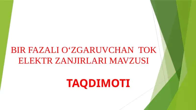O‘zgaruvchan elektr toki 1