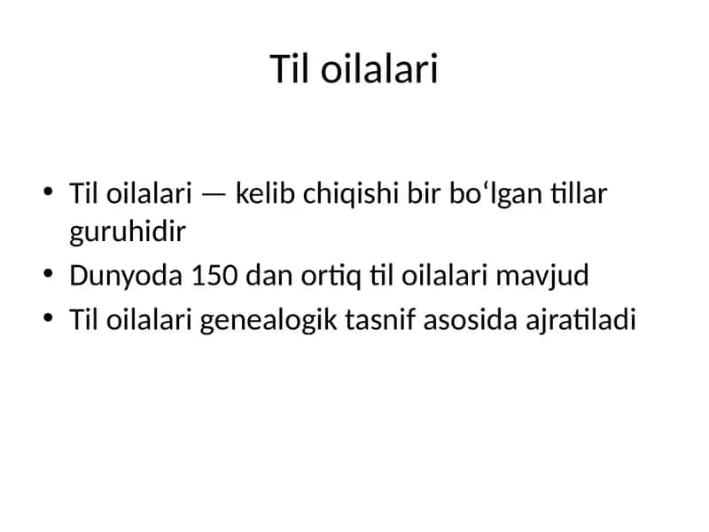Til oilalari 1