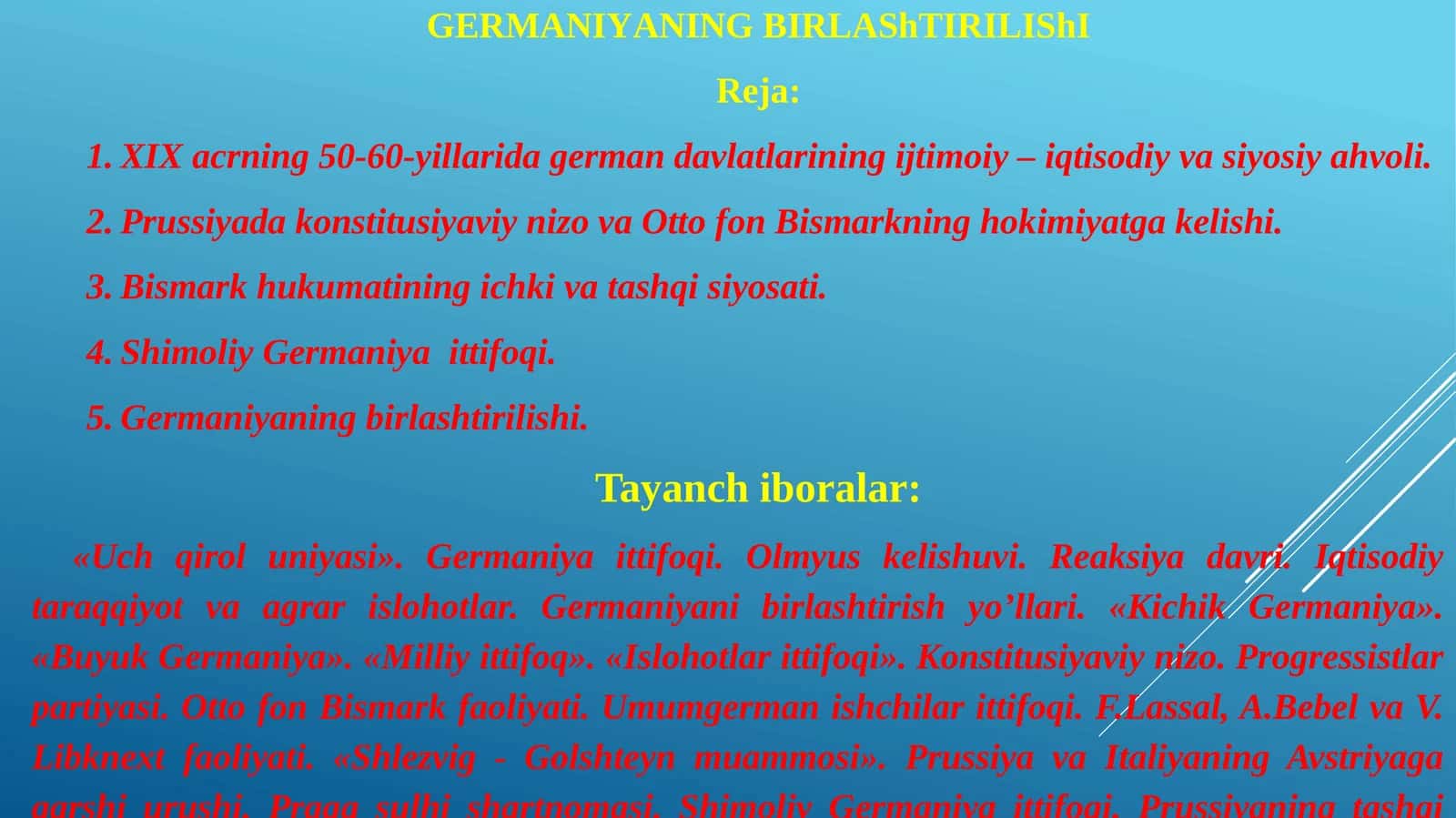 GERMANIYANINGBIRLAShTIRILIShI 1