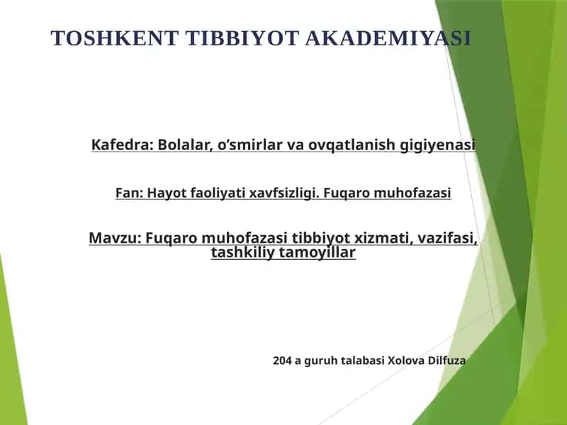 Fuqaromuhofazasi Tibbiyot xizmati 1