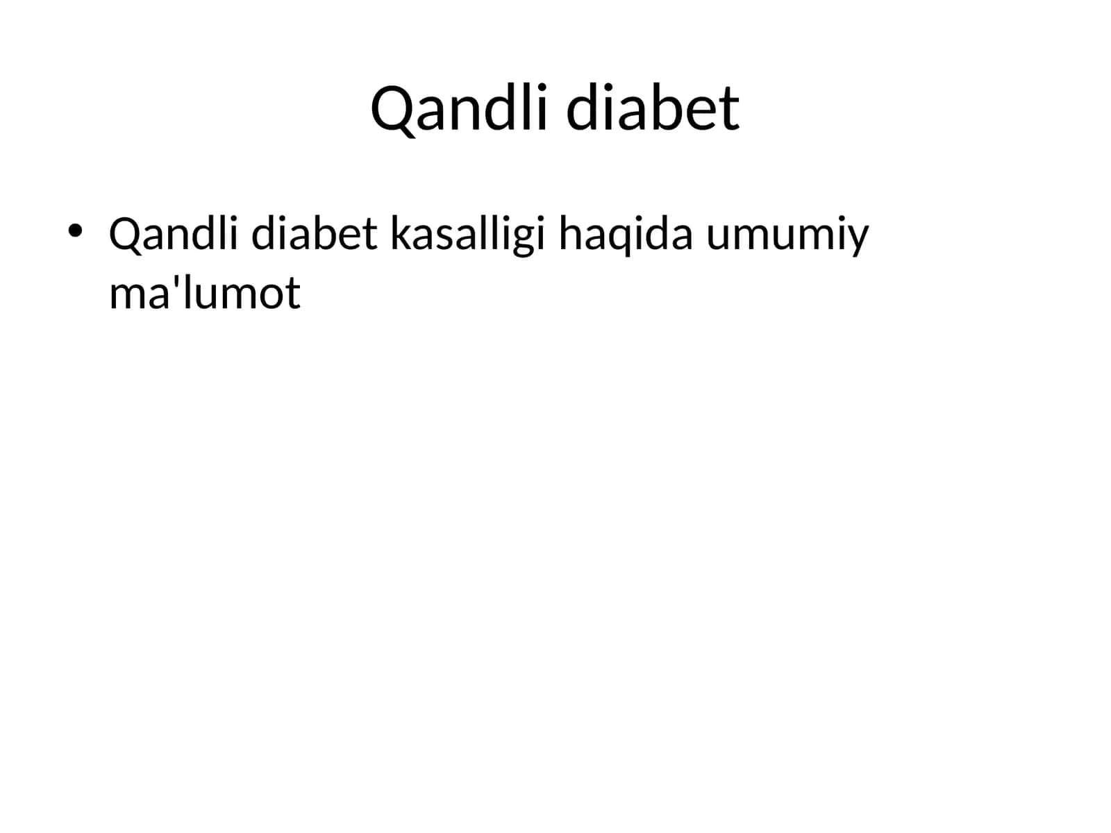 Qandli diabet 1