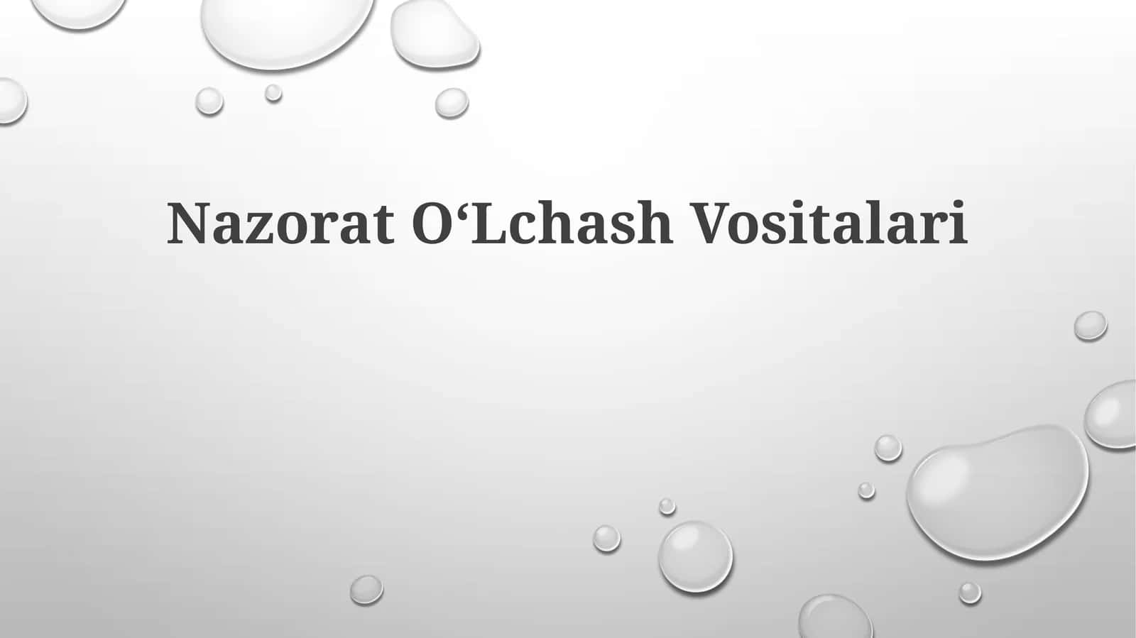 Nazorat OʻLchash Vositalari 1