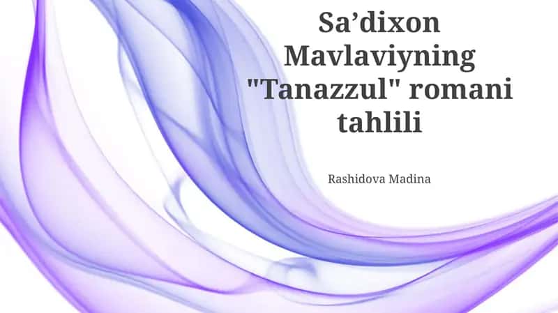 Tanazzul romanining tahlili 1