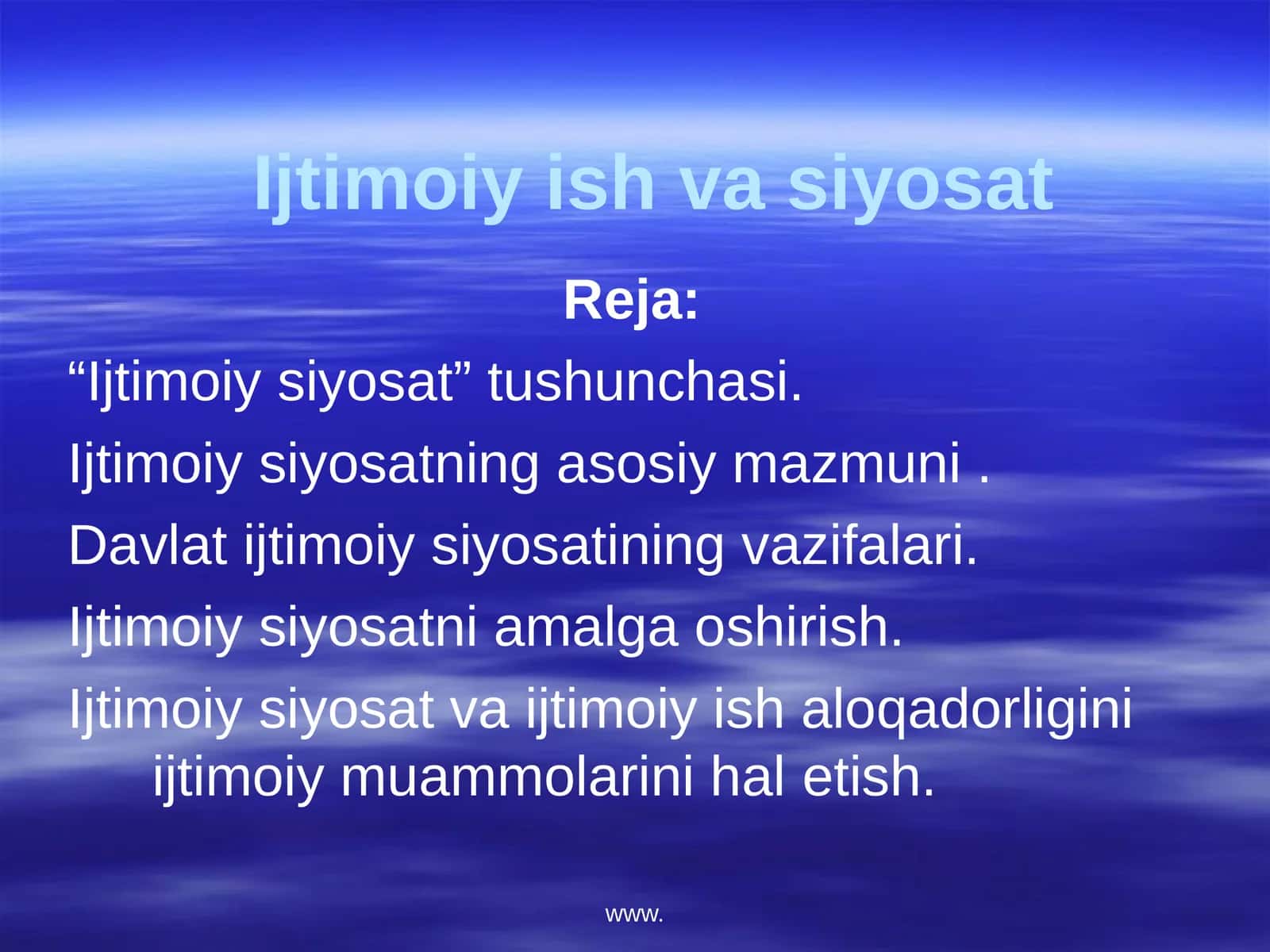 Ijtimoiy ish va siyosat 1