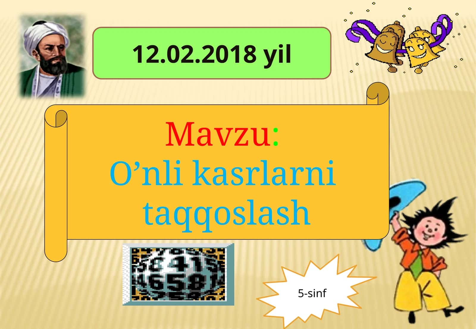 O'nli kasrlarni taqqoslash 1