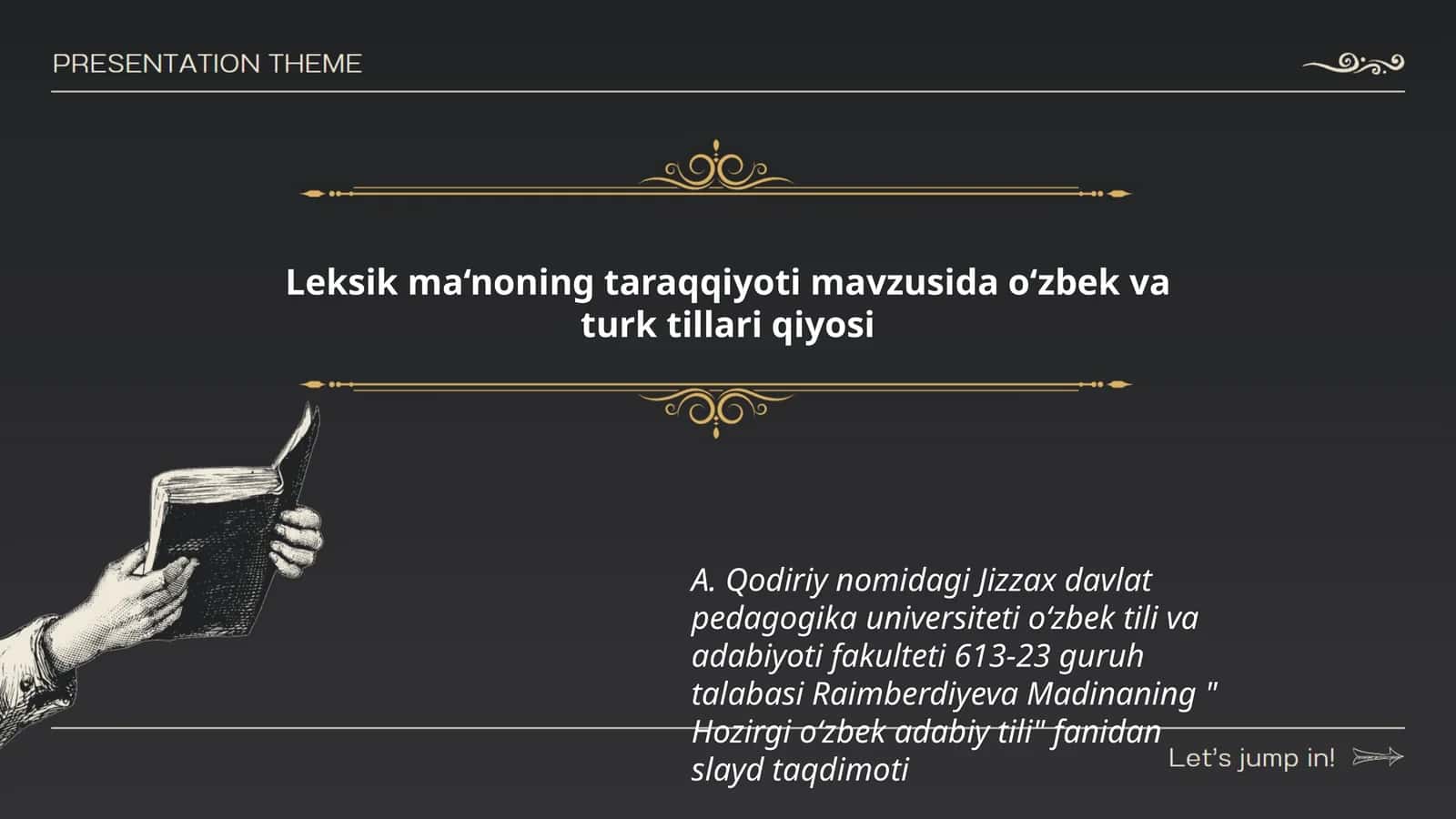 "Hozirgi o‘zbek adabiy tili" fanidan slayd taqdimoti 1