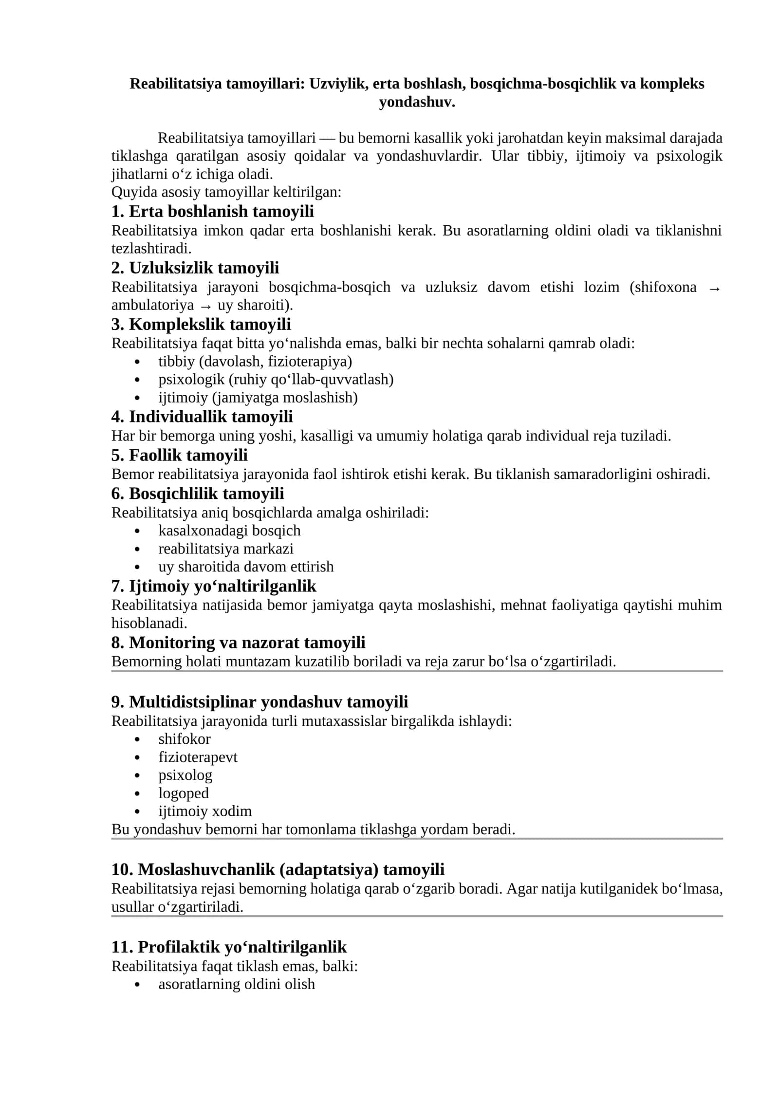 Reabilitatsiya tamoyillari 1