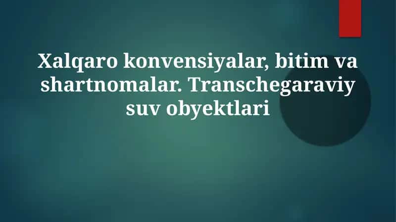 Transchegaraviy Suv Obyektlari 1