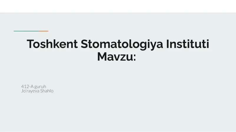 Paradontologiya og’iz bo’shlig’ini tekshirish 1