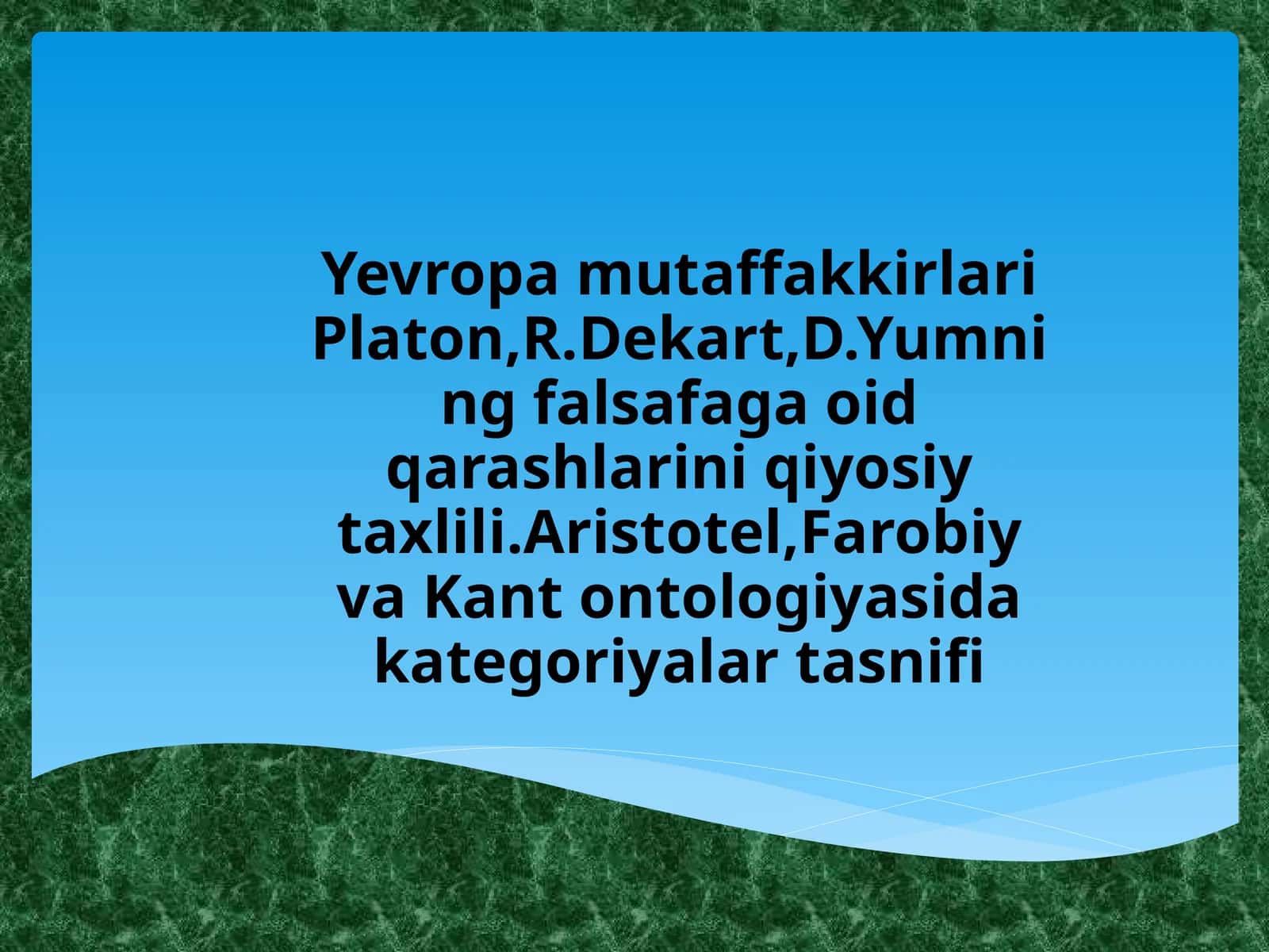 Platonning Falsafasi 1