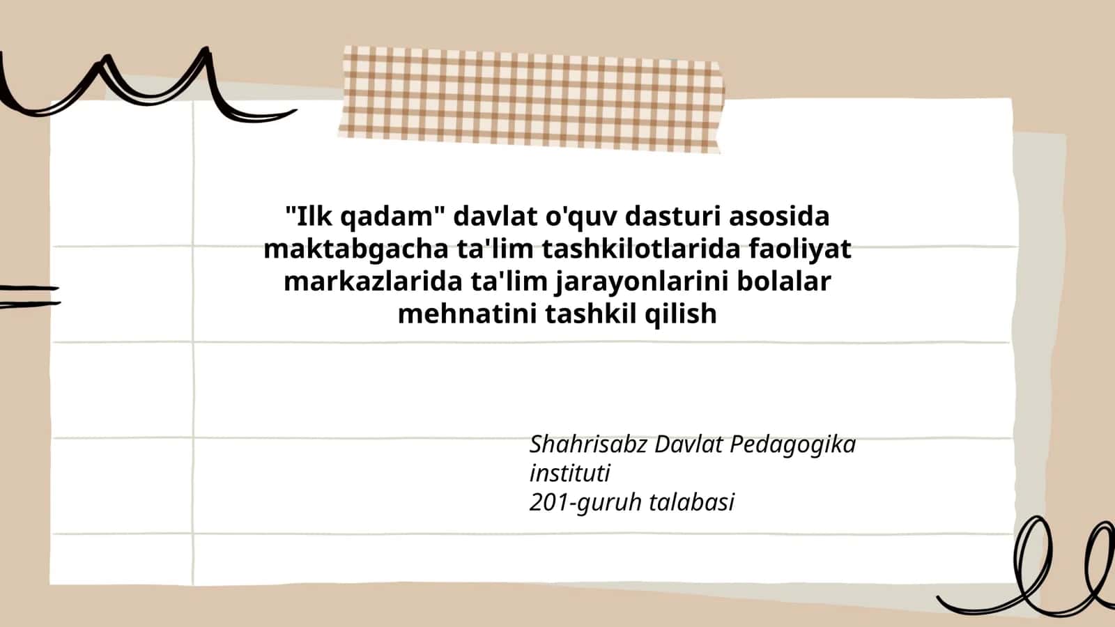 "Ilk qadam" davlat o'quv dasturi 1