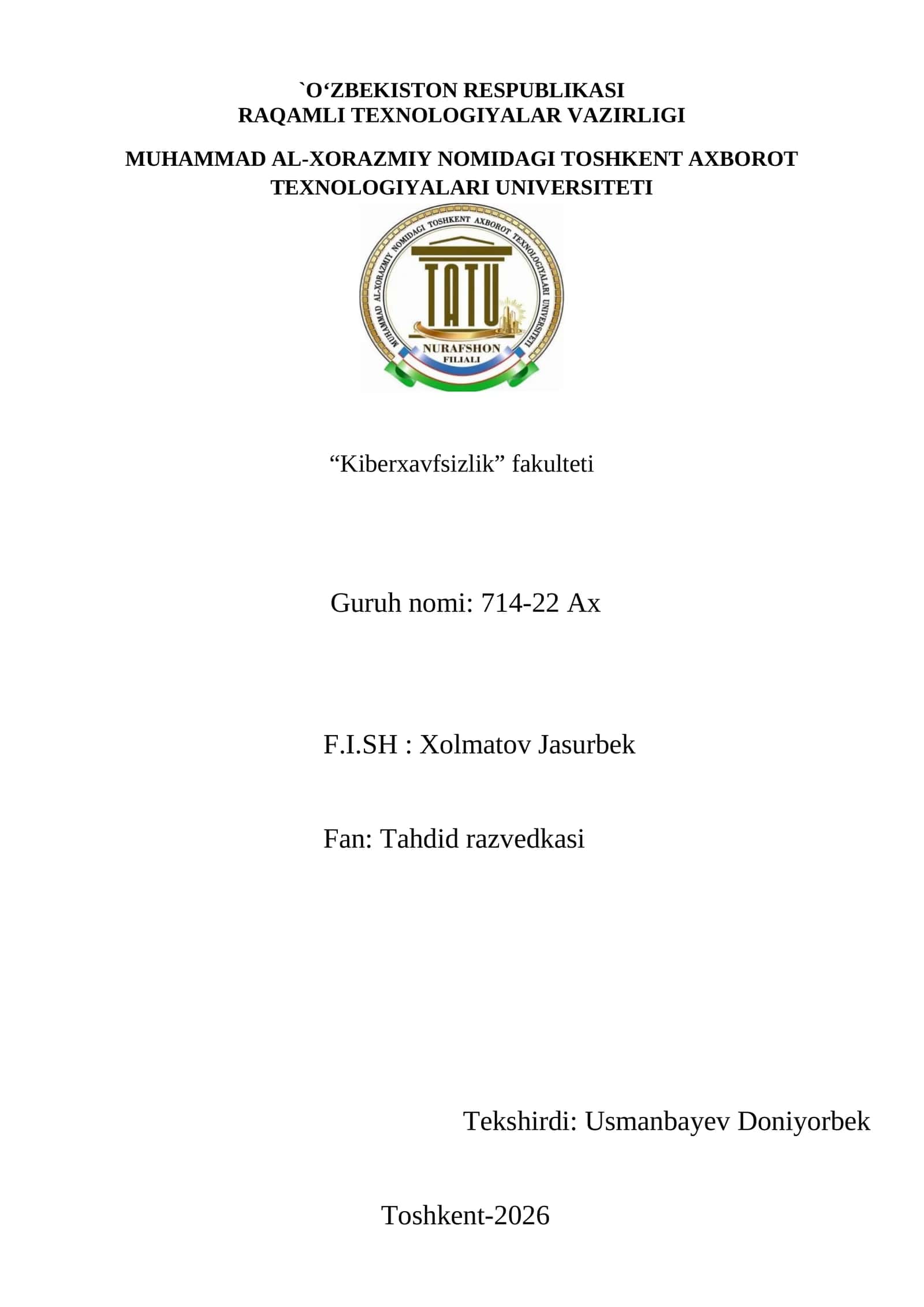 Axborotni ruxsatsiz foydalanishdan himoyalash 1