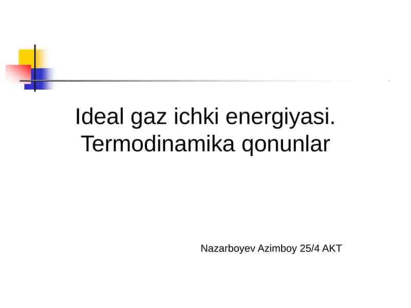 Termodinamika qonunlar 1