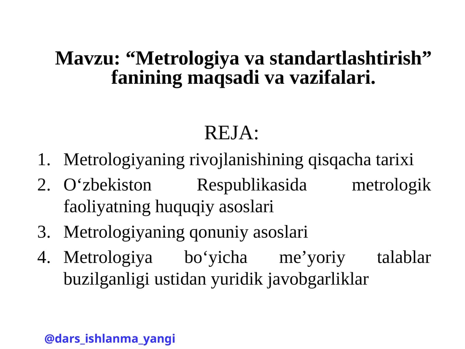 Metrologiya va standartlashtirish 1