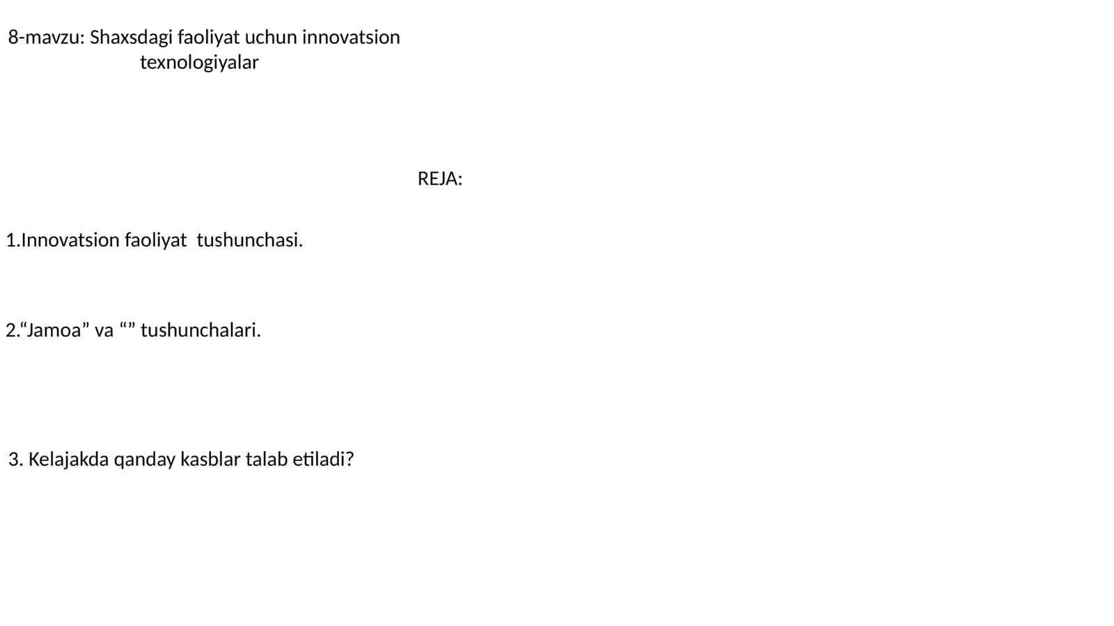 Innovatsion faoliyat tushunchasi 1