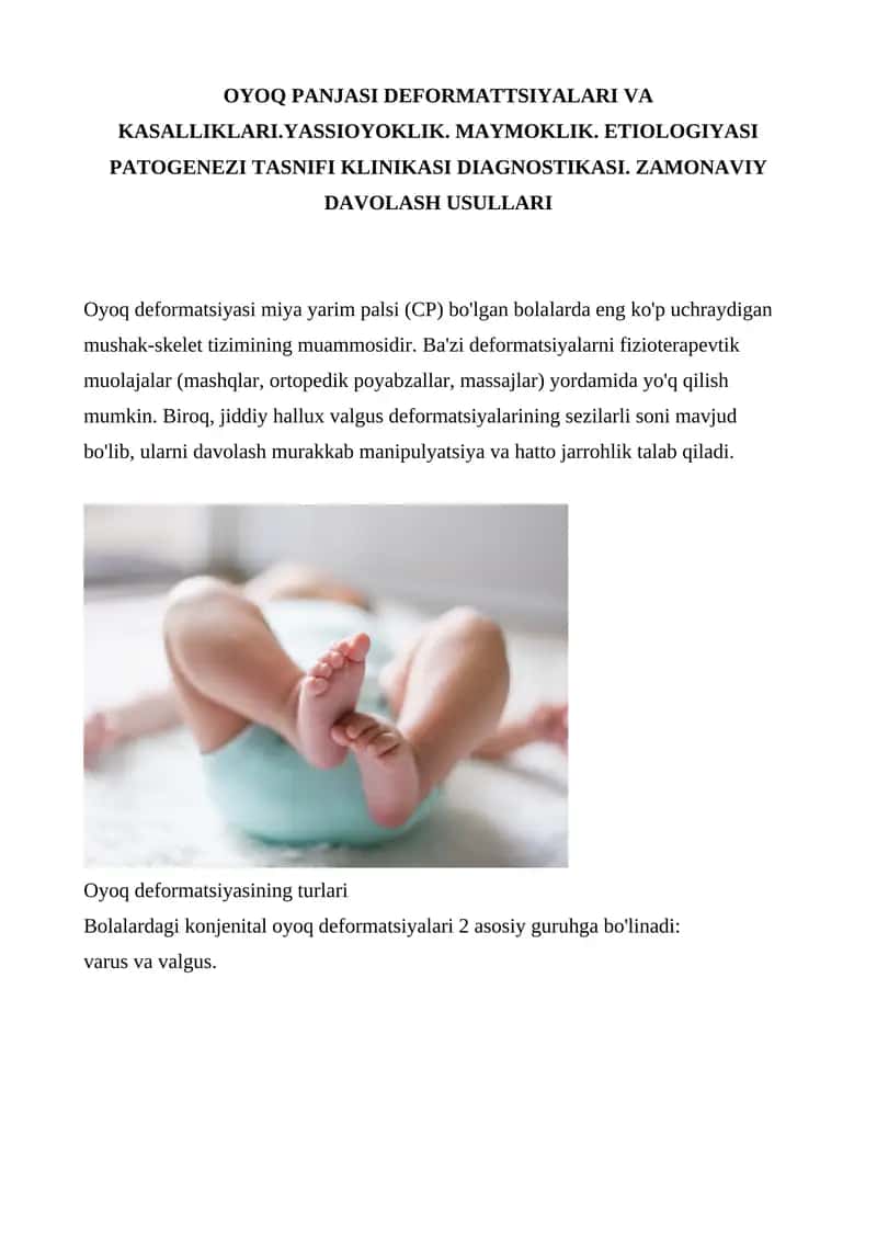 Oyoq deformatsiyasi 1