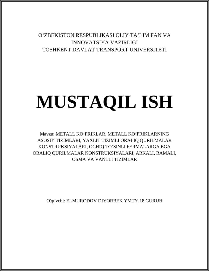 METALL KOʻPRIKLAR 1