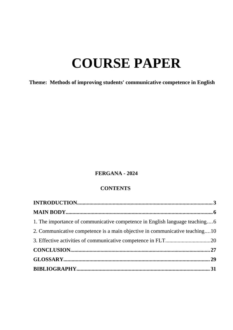 Methods of improving students' communicative competence in English 1