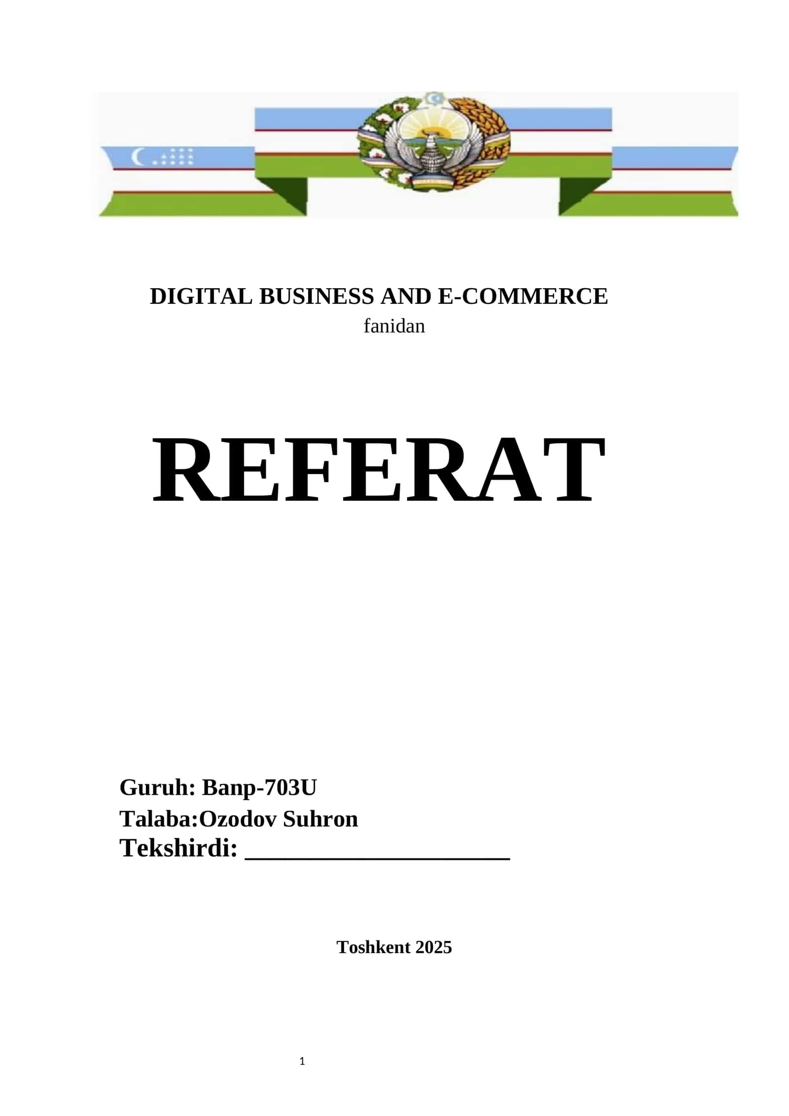 Web sahifalarni yaratishning bosqichlari REFERAT 1