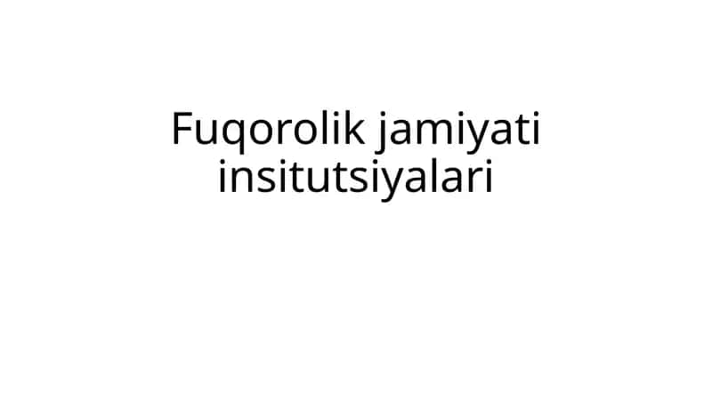 Fuqorolik institutlari 1