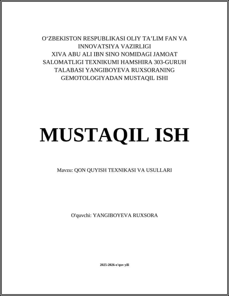 QON QUYISH TEXNIKASI VA USULLARI 1