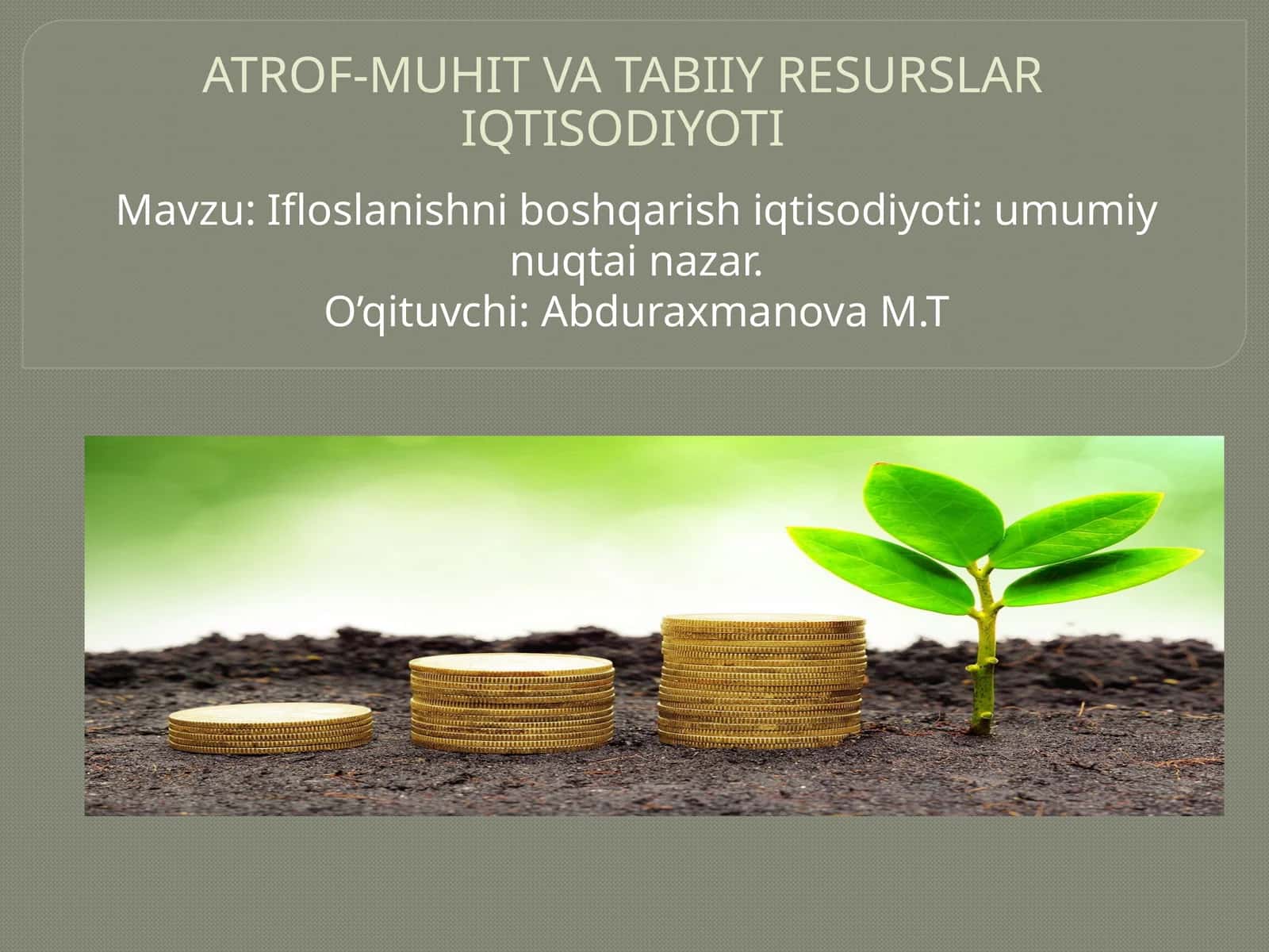 ATROF-MUHIT VA TABIIY RESURSLAR IQTISODIYOTI 1
