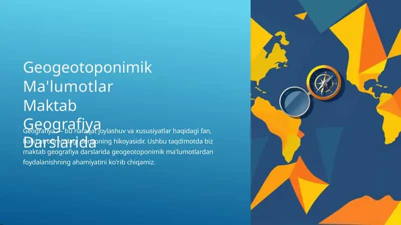 Geogeotoponimik Ma'lumotlar Maktab 1