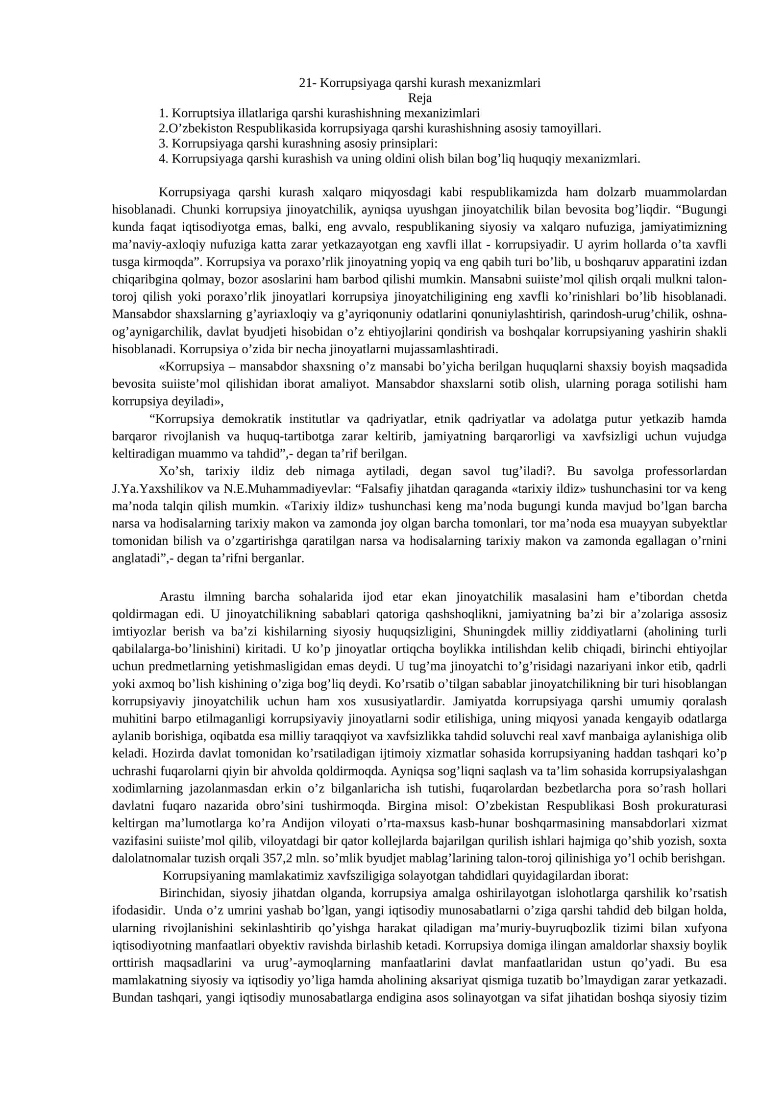 Korrupsiyaga qarshi kurash mexanizmlari 1