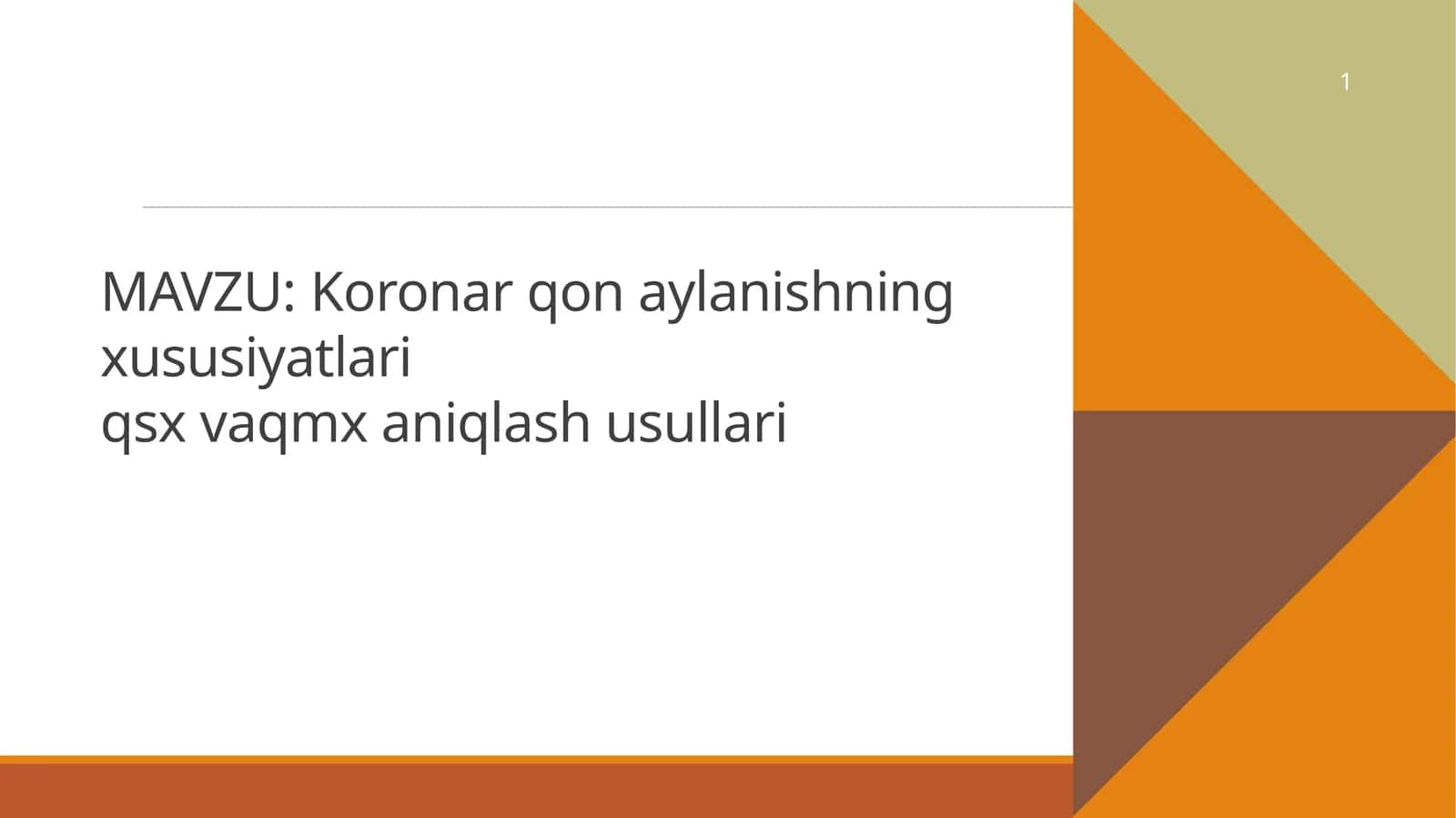 Koronarqon aylanishning xususiyatlari 1