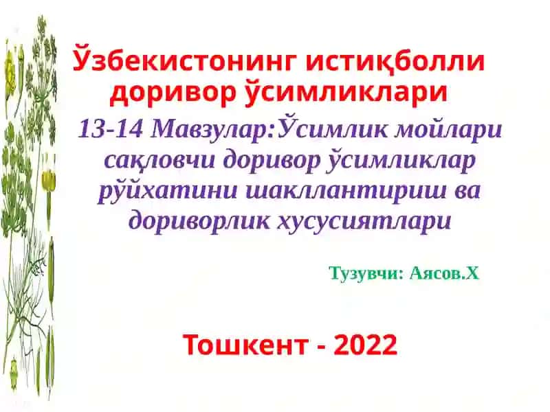 Толали доривор ўсимликлари